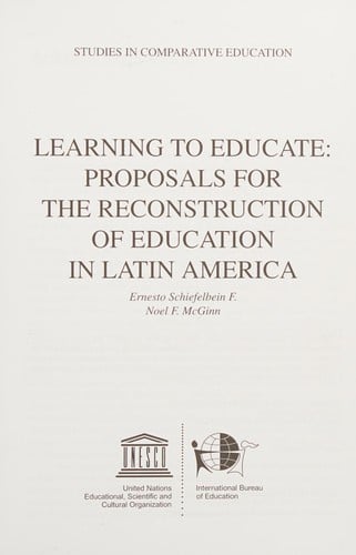 Learning to educate: proposals for the reconstruction of education in Latin America