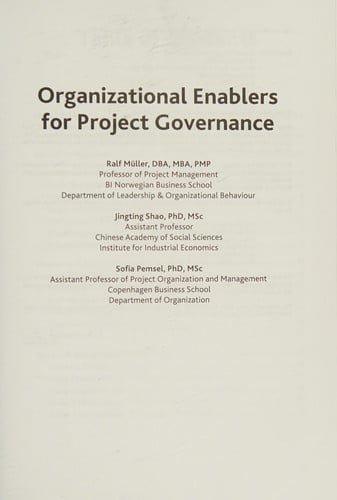 Organizational enablers for project governance