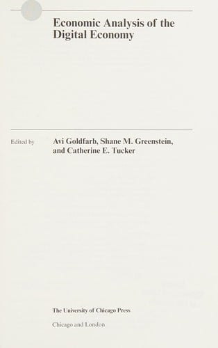 Economic Analysis of the Digital Economy