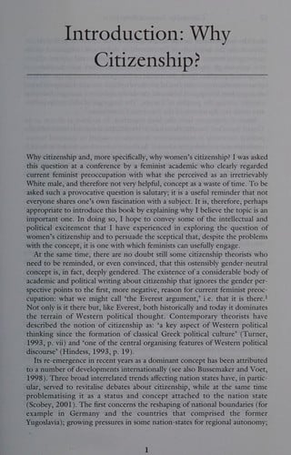 Citizenship: feminist perspectives