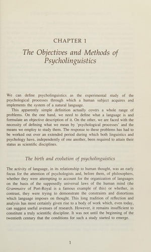 An introduction to psycholinguistics