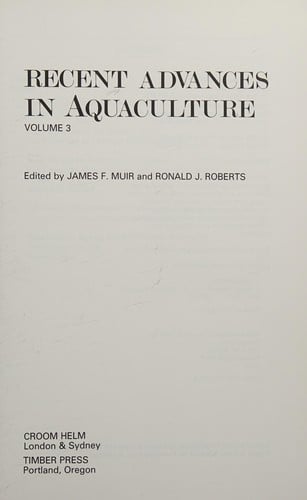 Recent Advances in Aquaculture