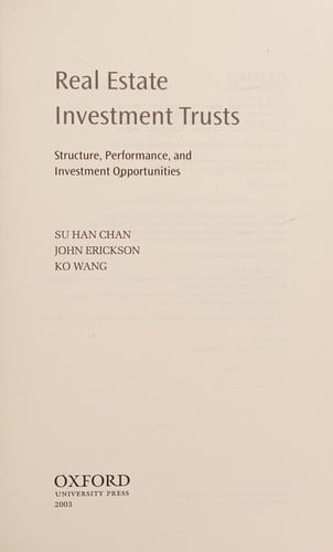 Real estate investment trusts: structure, performance, and investment opportunities