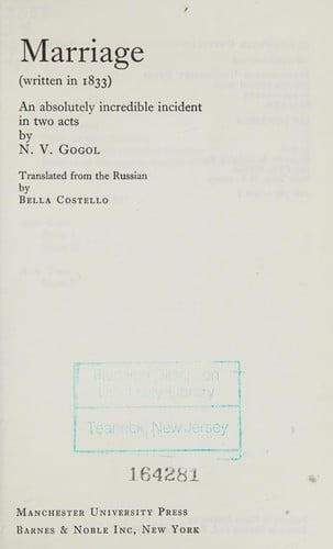 Marriage Classics of Drama In English Tr