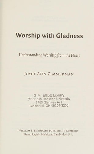 Worship with gladness: understanding worship from the heart