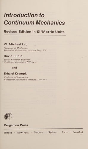 Introduction to continuum mechanics