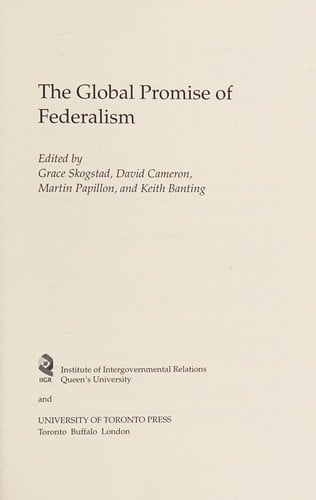 Global Promise of Federalism