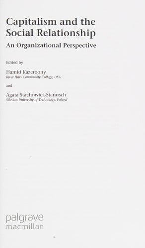 Capitalism and the social relationship: an organizational perspective