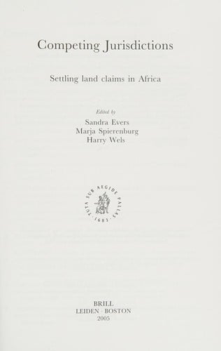 Competing jurisdictions: settling land claims in Africa