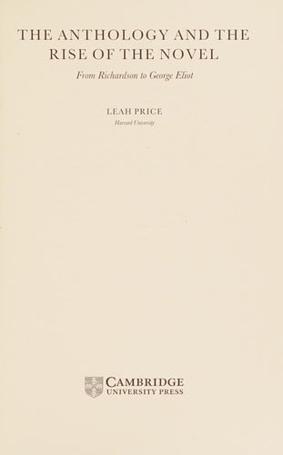The Anthology and the Rise of the Novel