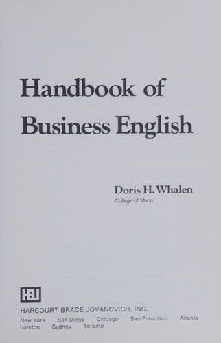 Handbook of business English