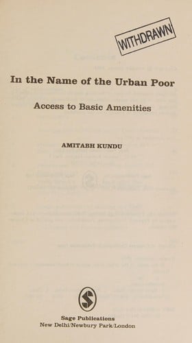 In the name of the urban poor: access to basic amenities