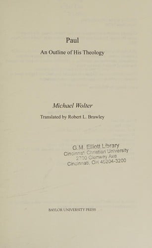 Paul: an outline of his theology