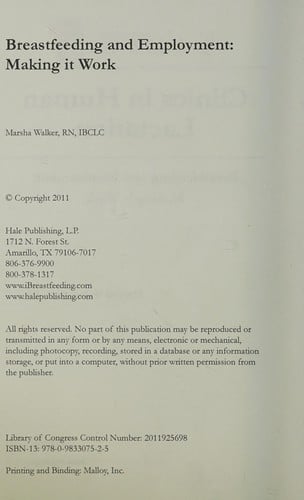 Breastfeeding and employment: making it work