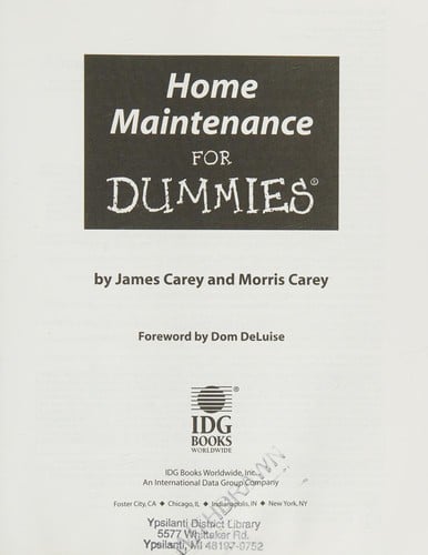 Home maintenance for dummies