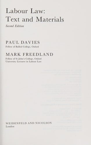 Labour law: text and materials