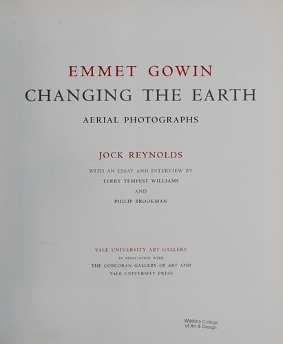 Emmet Gowin: changing the earth : aerial photographs