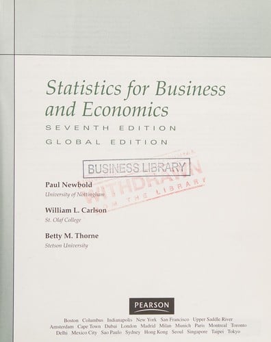Statistics for Business and Economics