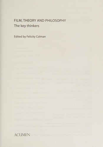 Film, Theory, and Philosophy