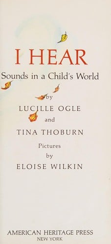 I hear: sounds in a child's world