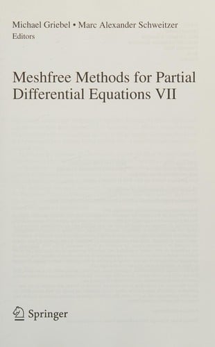 Meshfree Methods for Partial Differential Equations VII