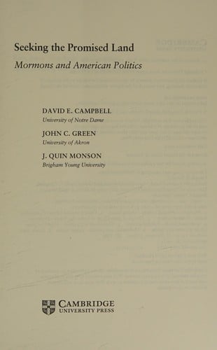 Seeking the Promised Land: Mormons and American Politics