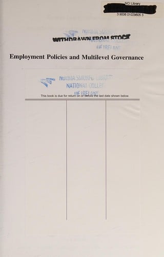 Employment policies and multilevel governance