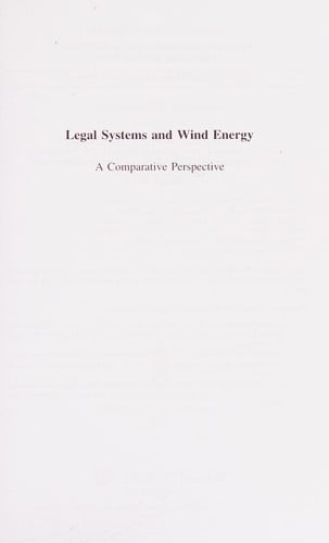 Legal systems and wind energy: a comparative perspective