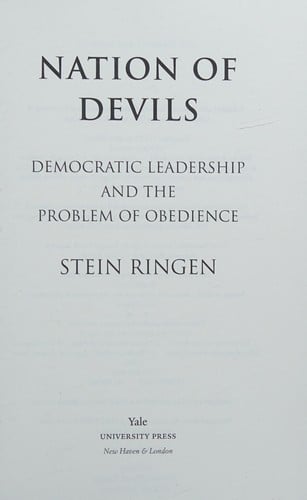 Nation of Devils: Democratic Leadership and the Problem of Obedience