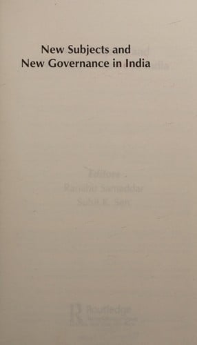 New Subjects and New Governance in India