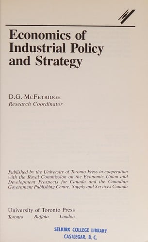 Economics of industrial policy and strategy