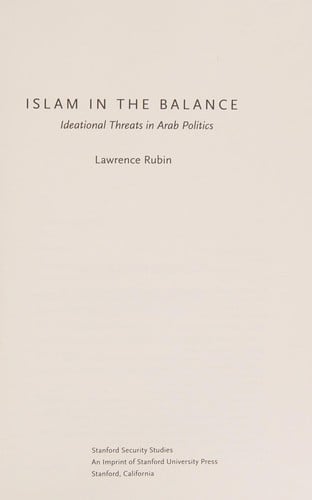 Islam in the Balance: Ideational Threats in Arab Politics