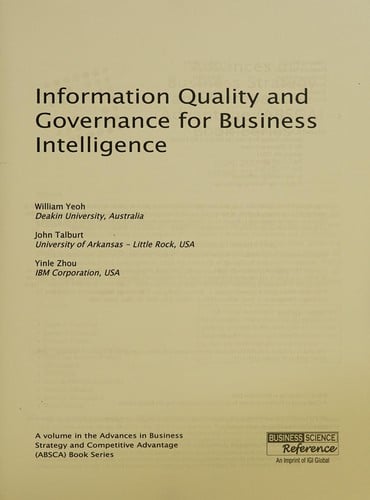 Information quality and governance for business intelligence