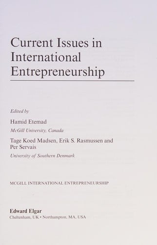 Current issues in international entrepreneurship