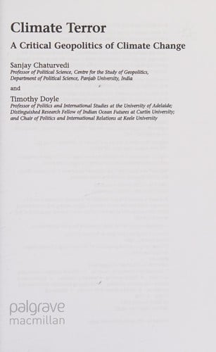 Climate terror: a critical geopolitics of climate change