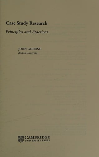 Case study research: principles and practices