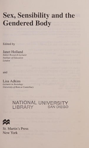 Sex, sensibility, and the gendered body