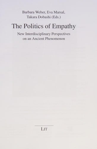 The politics of empathy: new interdisciplinary perspectives on an ancient phenomenon