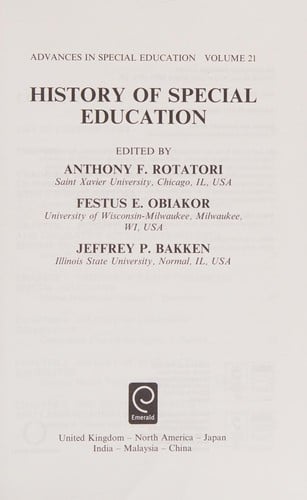 History of Special Education