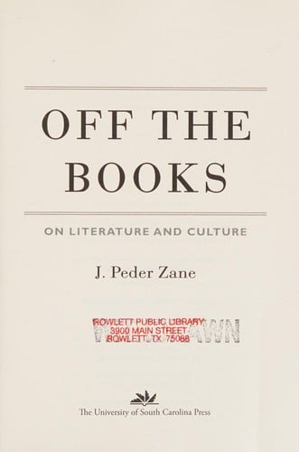Off the books: on literature and culture