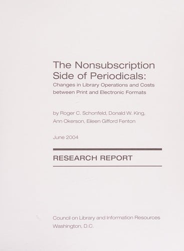 The nonsubscription side of periodicals: changes in library operations and costs between print and electronic formats