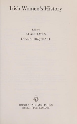 IRISH WOMEN'S HISTORY; ED. BY ALAN HAYES.