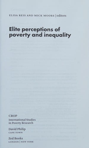 Elite perceptions of poverty and inequality