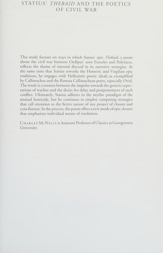 STATIUS' THEBAID AND THE POETICS OF CIVIL WAR.