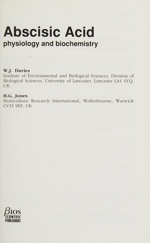 Abscisic acid: physiology and biochemistry