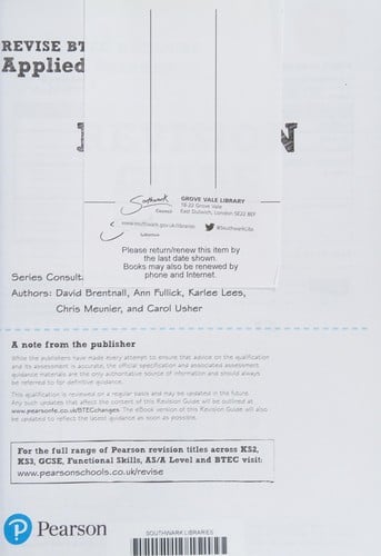 Pearson REVISE BTEC National Applied Science Revision Guide: for Home Learning, 2021 Assessments and 2022 Exams