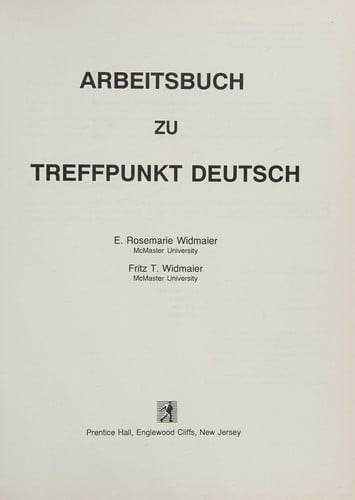 Arbeitsbuch, Treffpunkt Deutsch