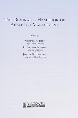 The Blackwell handbook of strategic management