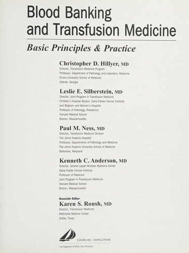 Blood banking and transfusion medicine: basic principles & practice