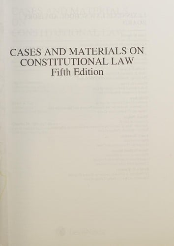 Cases and materials on constitutional law